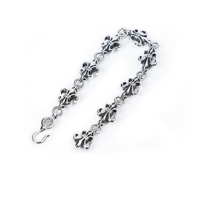 Fleur Cross Cut out Link Bracelet