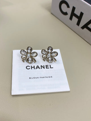 CHANEL Bellamira Crystal Bloom Stud Earrings
