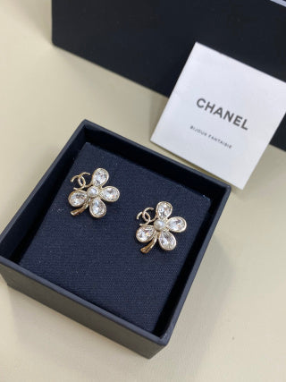 CHANEL Bellamira Crystal Bloom Stud Earrings