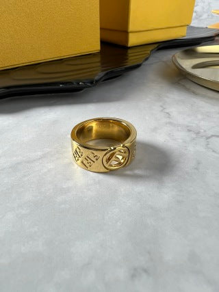 FENDI FF Bold Logo Signet Ring