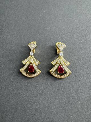 Bvlgari Ruby Fan Drop Earrings – Elegant Luxury Jewelry