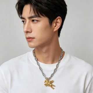 Hermès Pegasus Horse Charm Chain Necklace